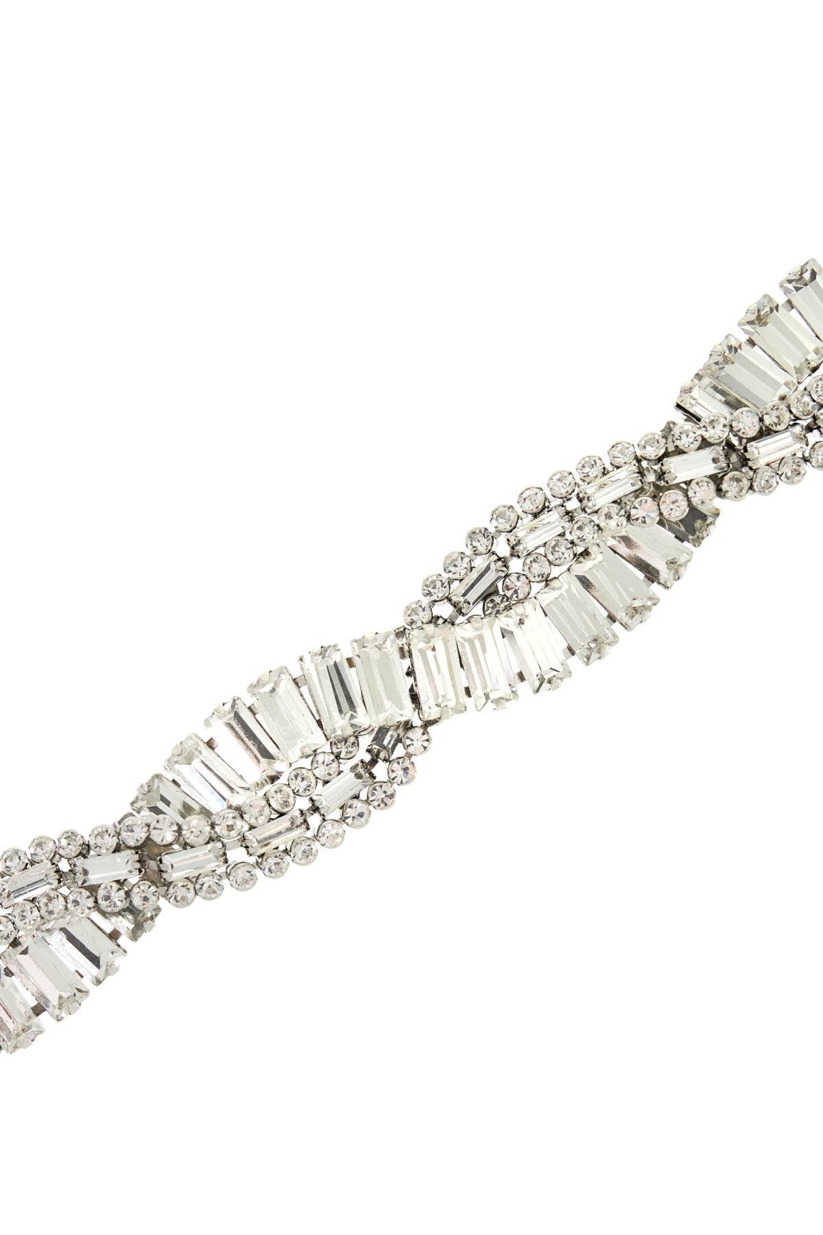 Alessandra Rich Crystal Studded Choker   Silver