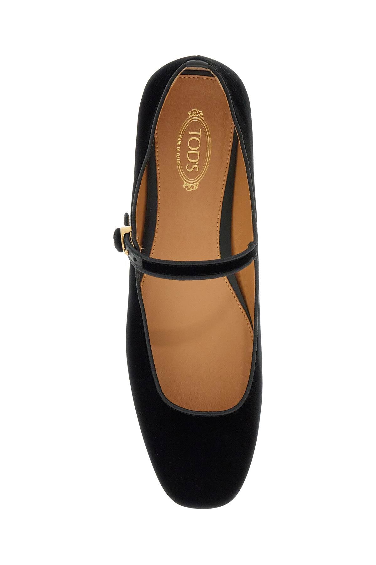 Tod's Velvet Ballet Flats For   Black