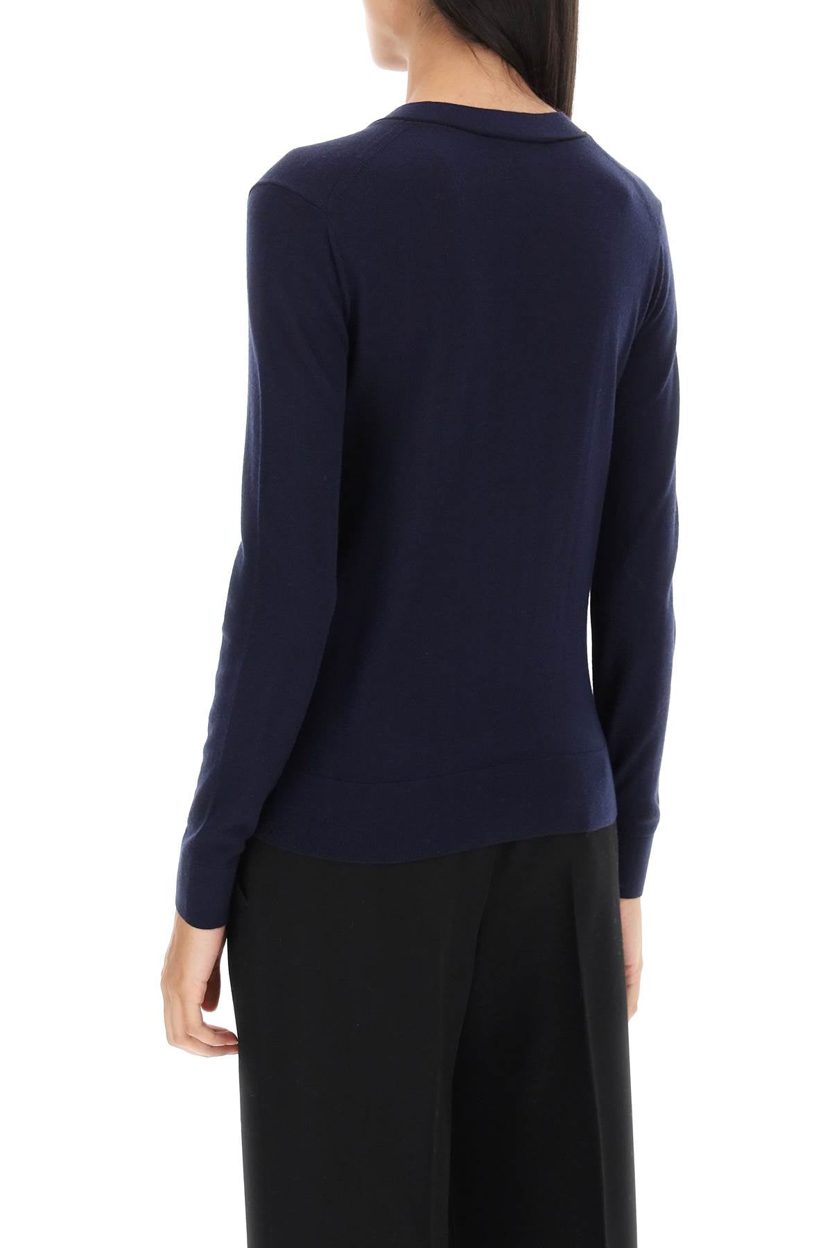 Tory Burch 'Simone' Wool And Silk Cardigan   Blue