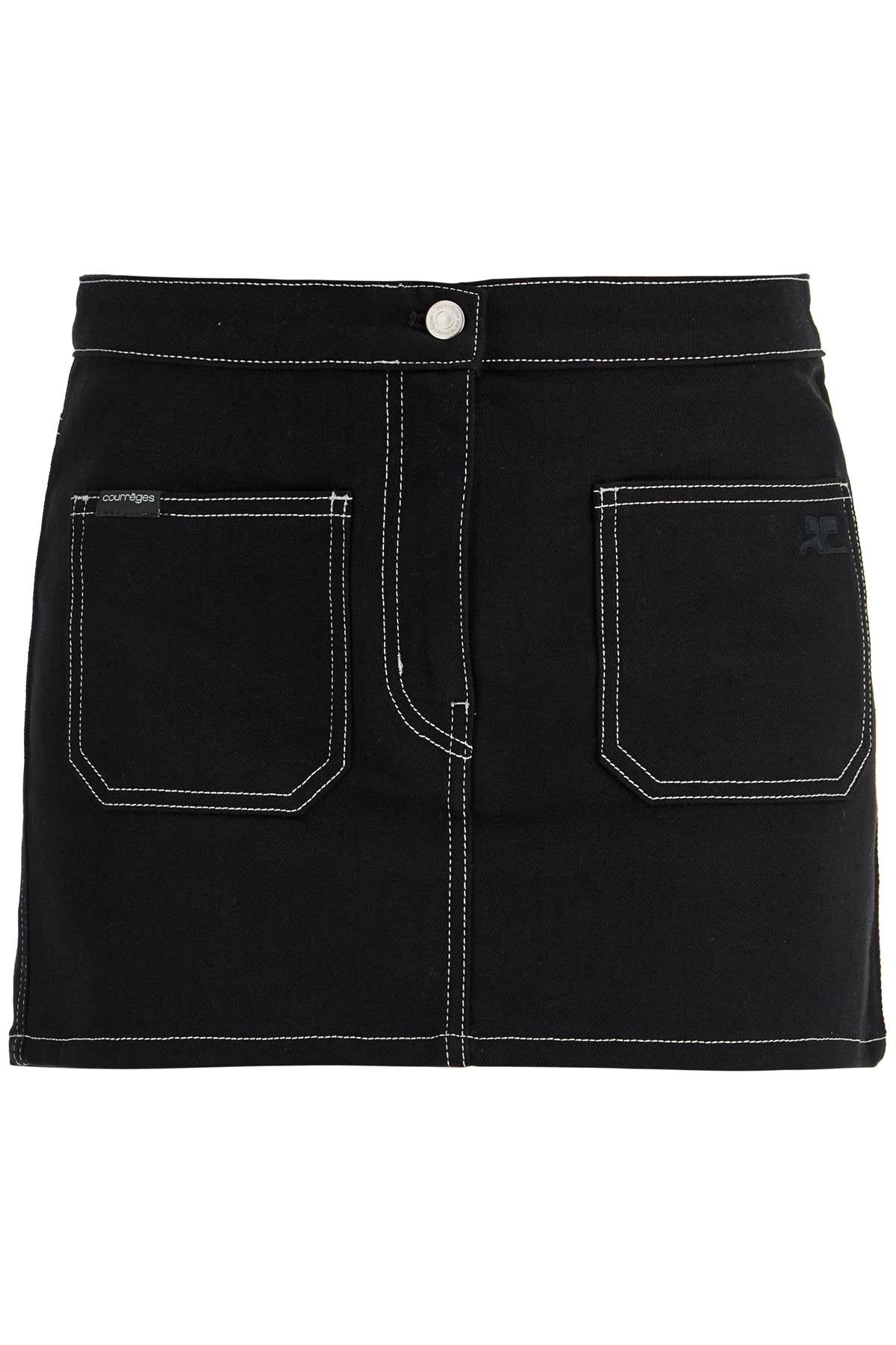 Courreges denim mini skirt