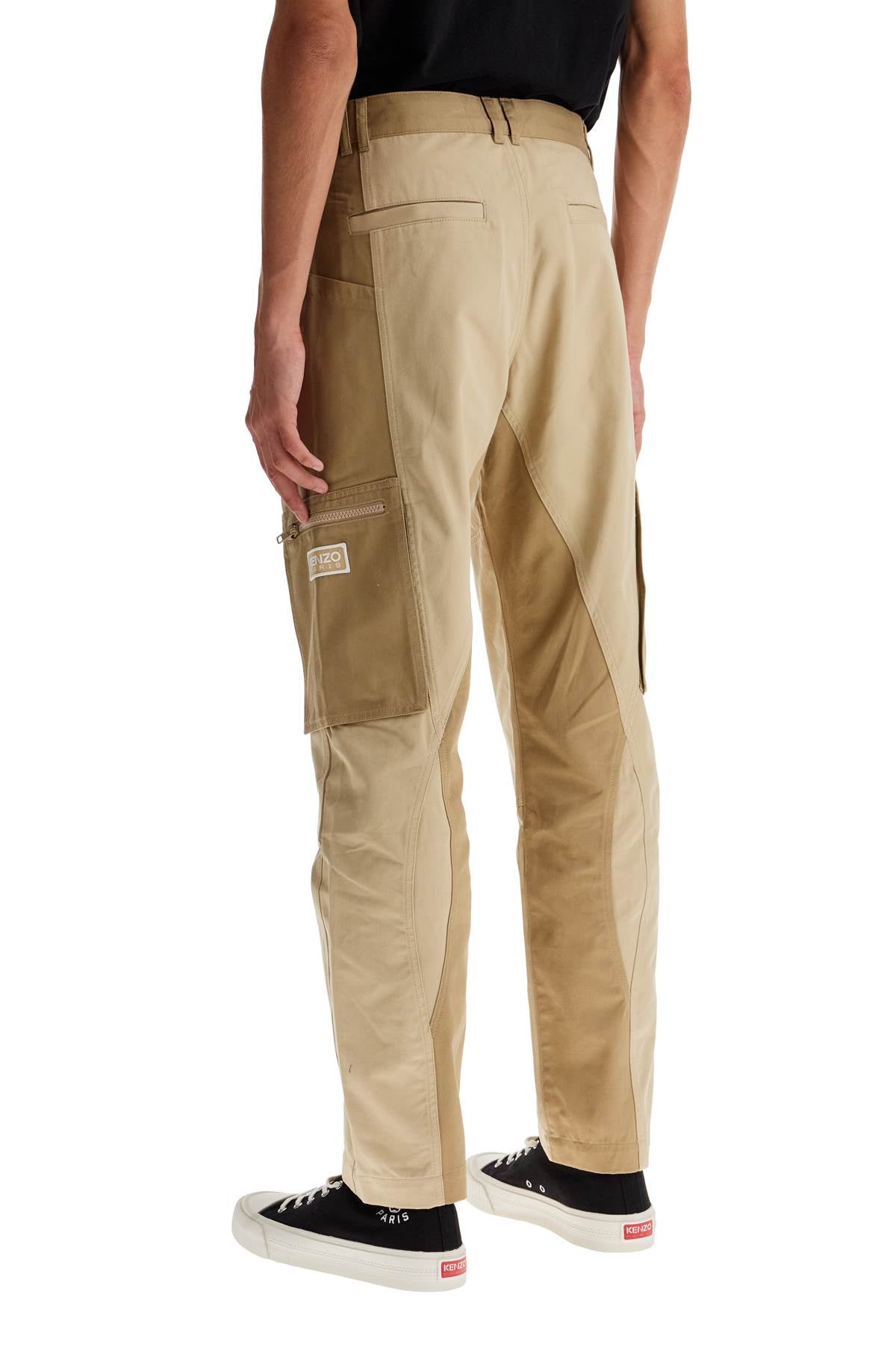 Kenzo Cotton Cargo Pants For Men   Beige