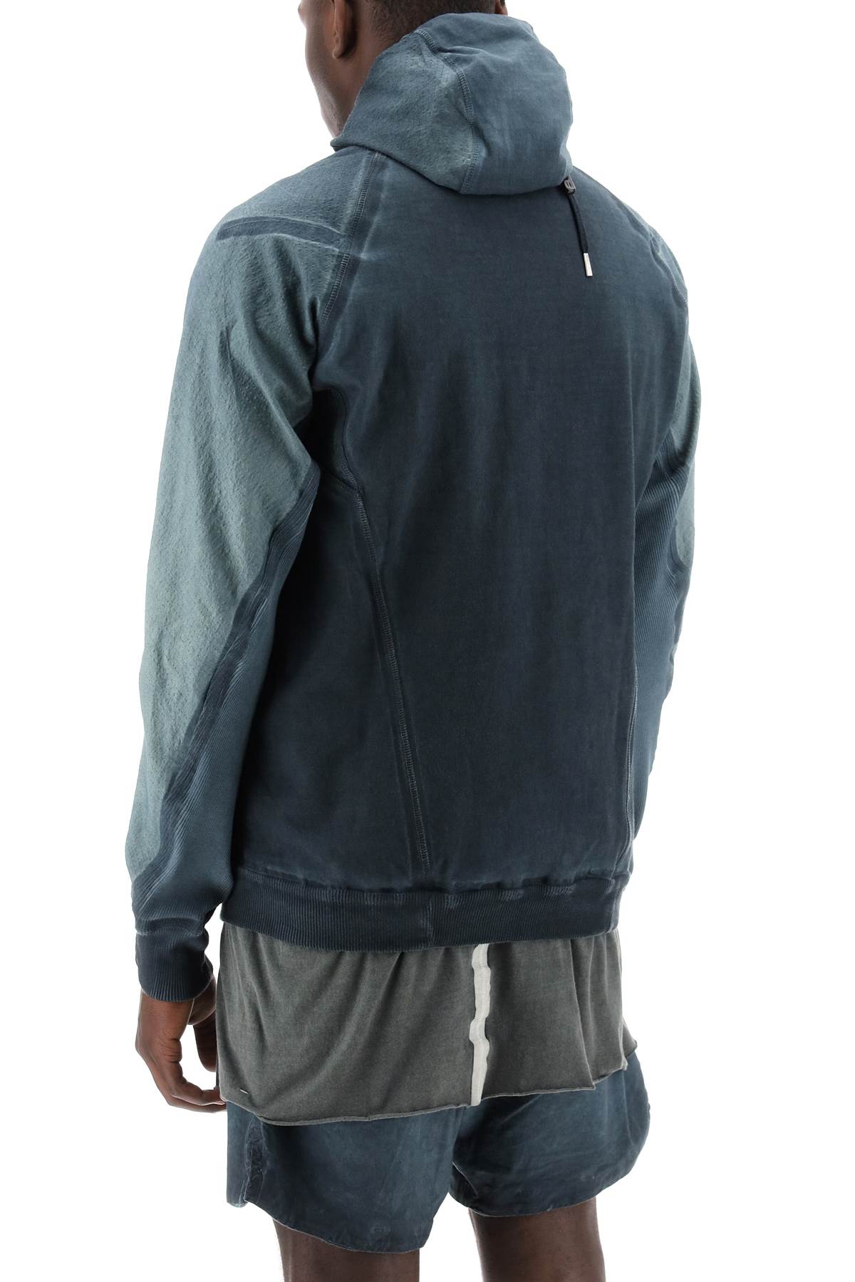 Boris Bidjan Saberi Hybrid Sweatshirt With Zip And Hood   Grey