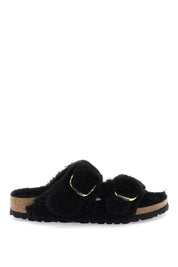 Birkenstock Arizona Big Buckle Mules In Teddy   Black