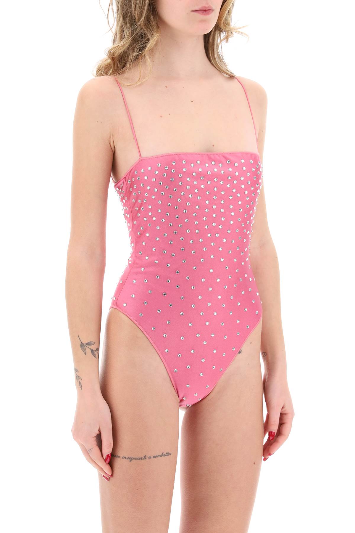 Oséree One Piece Swimsuit With Crystals   Fuchsia