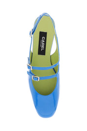 Carel Patent Leather Pêche Slingback Mary Jane   Blue