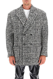 Dolce & Gabbana Checkered Double Breasted Wool Jacket   Black