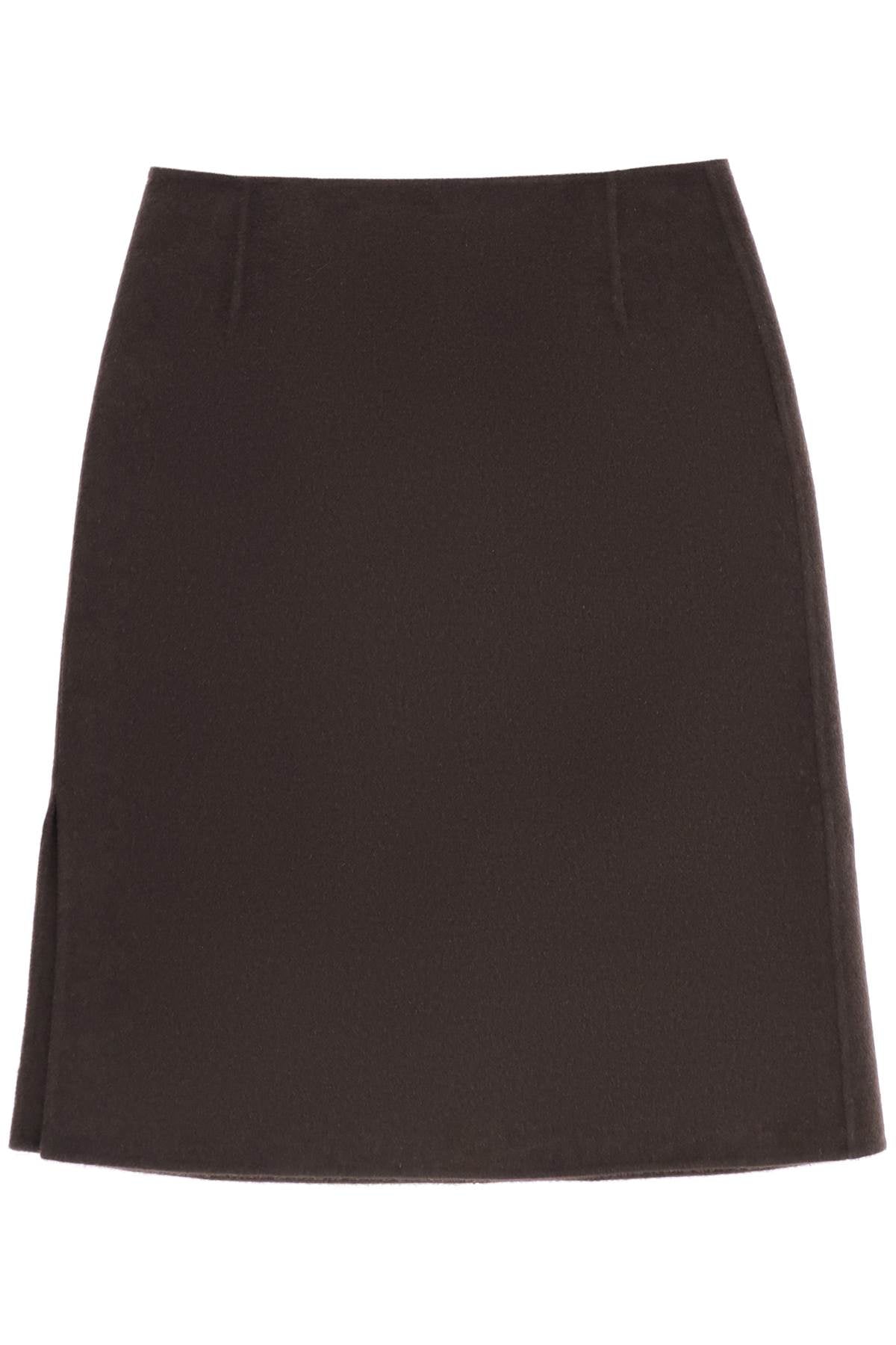 Toteme Pencil Skirt In Double Wool   Brown