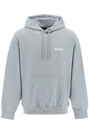 Boss Rubberized Logo Detail Hoodie   Grey