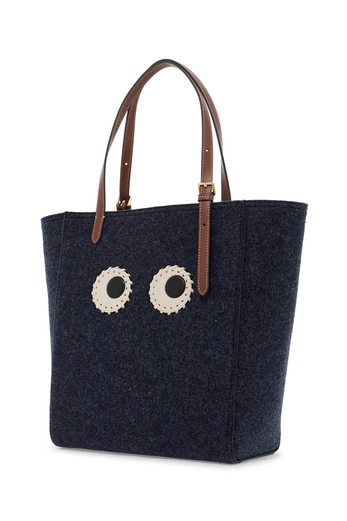 Anya Hindmarch Felt Tote Bag With Eyes Design   Blue