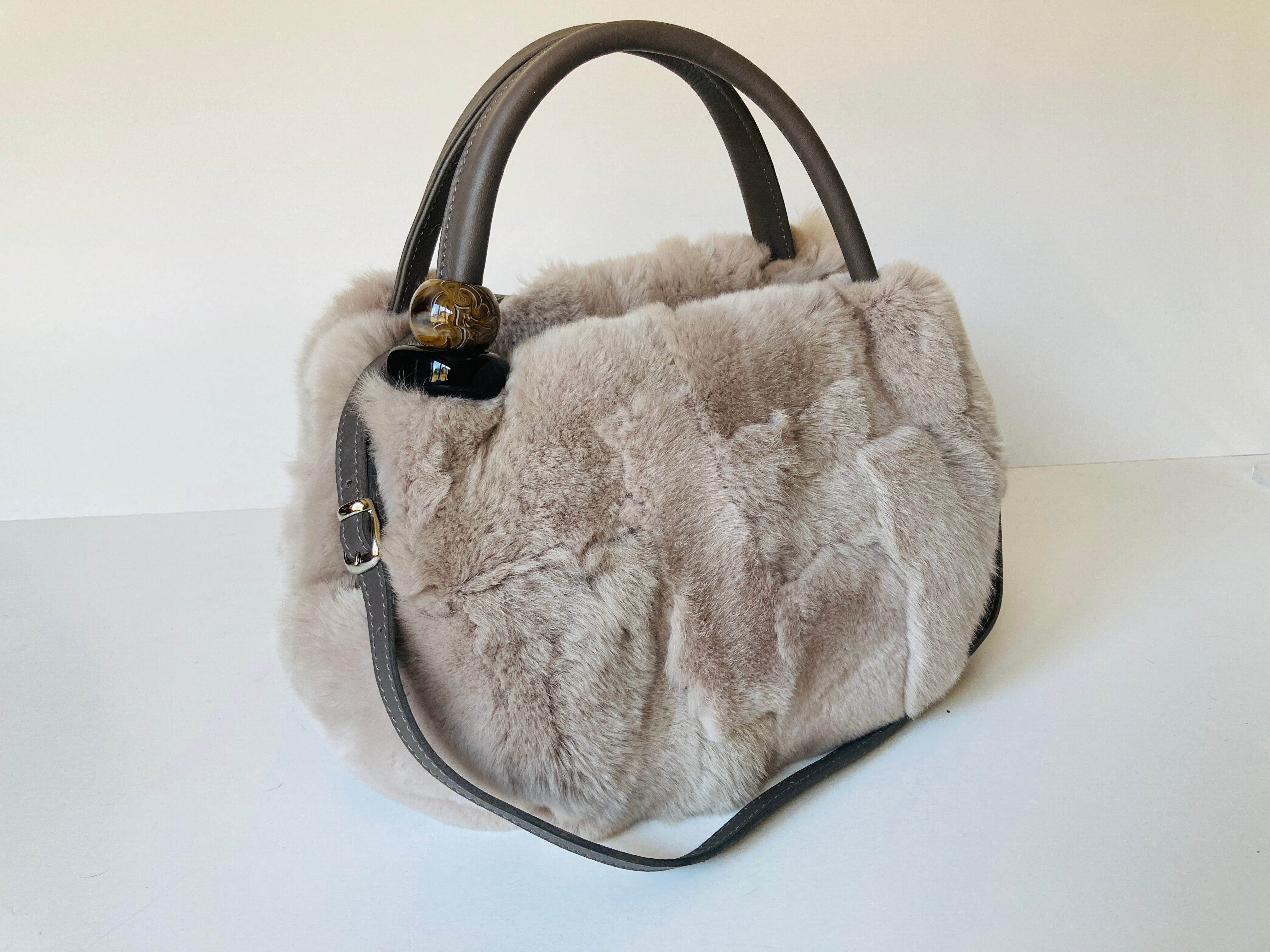 Lanzetti Rex Rabbit Fur Tote Bag