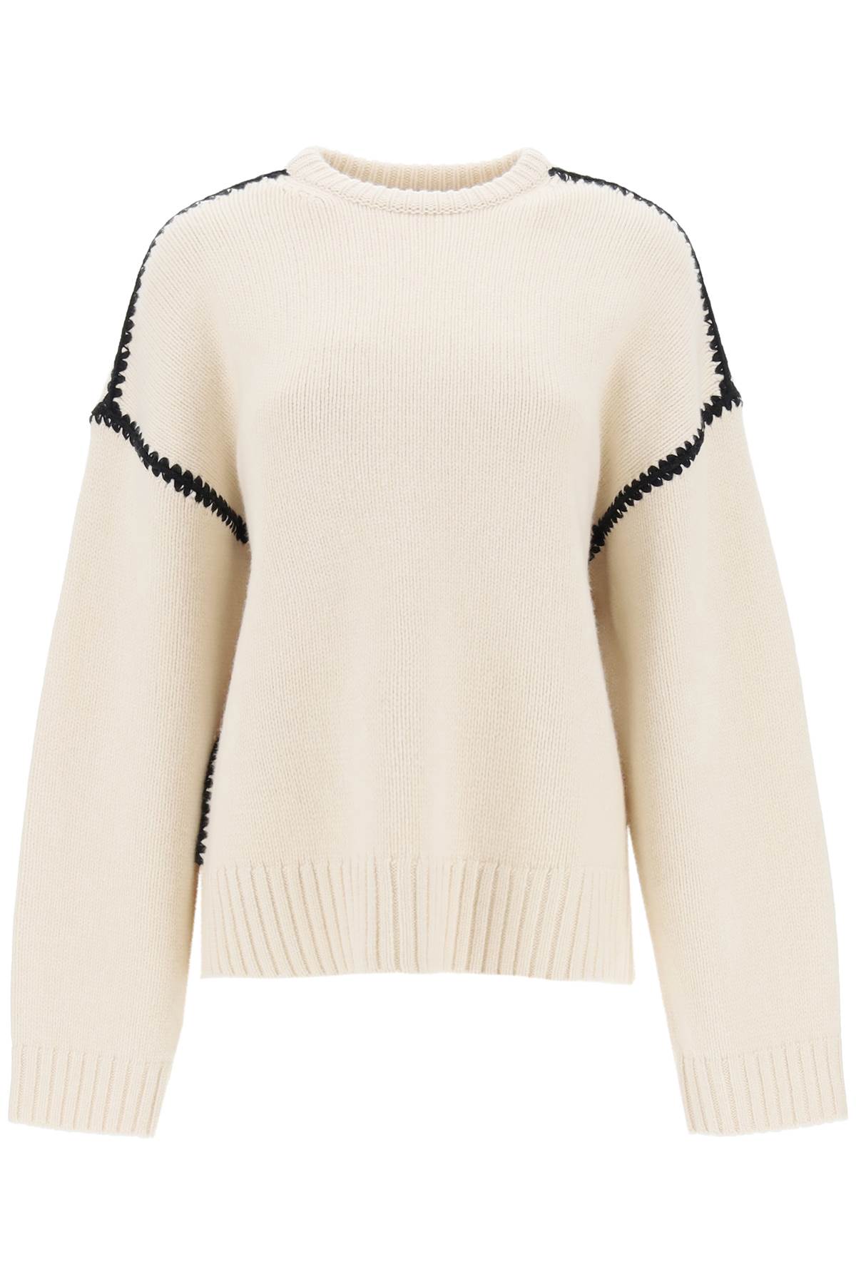 Toteme Sweater With Contrast Embroideries   Neutral