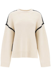 Toteme Sweater With Contrast Embroideries   Neutral