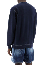 Dsquared2 Replace With Double Quoteused Effect Cool Fit Sweatshirt   Blue