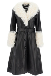 Saks Potts foxy leather and shearling long coat