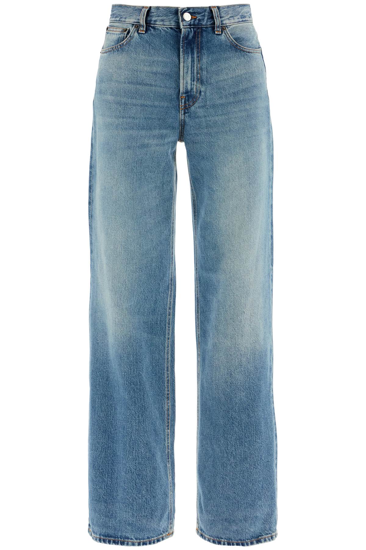 Haikure Korean Straight Leg Jeans   Blue