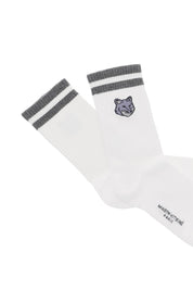 Maison Kitsune Bold Fox Head Socks   White