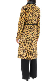 Saks Potts 'ginger' leopard motif ponyskin coat