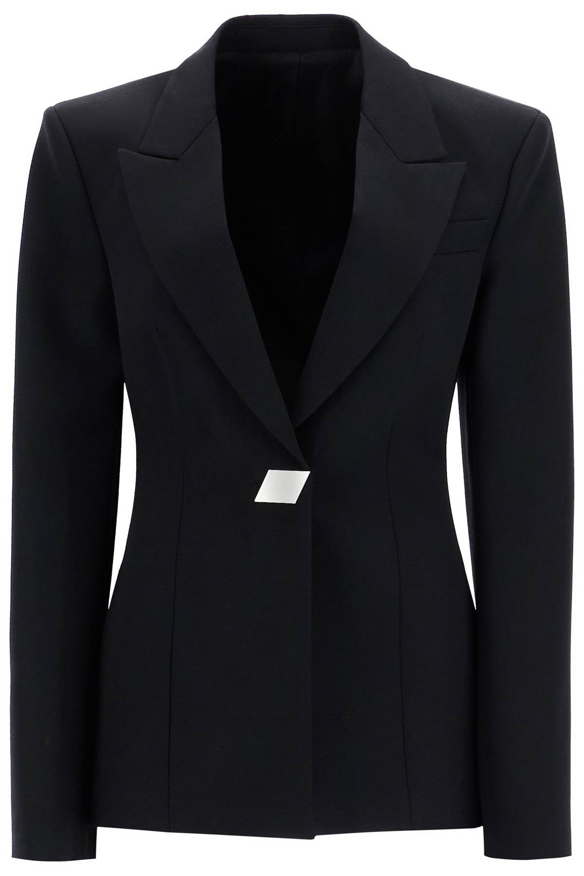 The Attico Wool Gabardine Blazer   Black