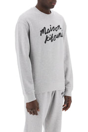 Maison Kitsune Crewneck Sweatshirt With Logo   Grey