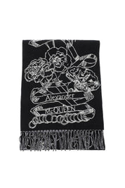 Alexander Mcqueen Wool Reversibile Scarf   Grey