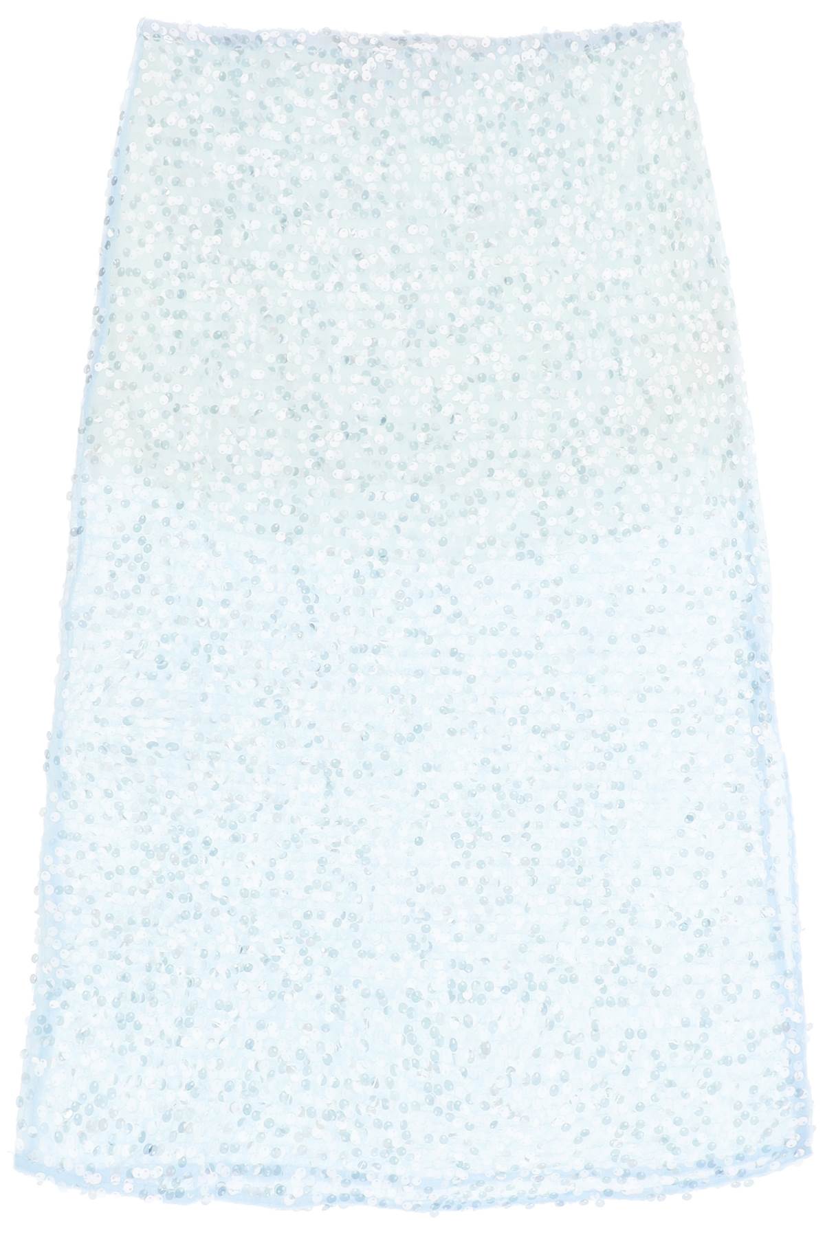 Siedres Helen Sequined Midi Skirt   Light Blue