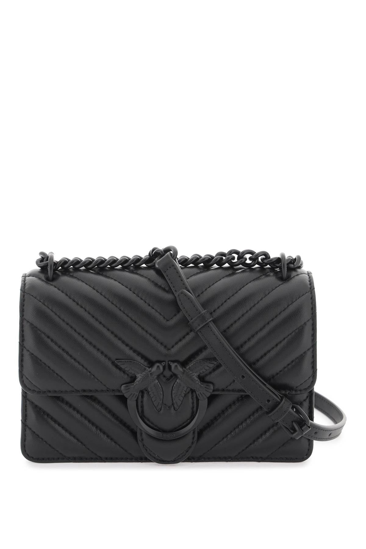 Pinko Mini Love Bag One Chevron   Black