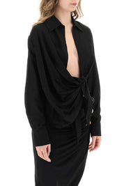 Jacquemus Bahia Tied Sash Blouse   Black