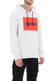 Hugo Logo Box Hoodie   White