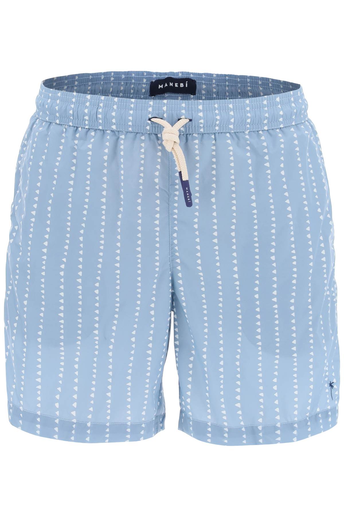 Manebi Printed Swim Trunks   Light Blue