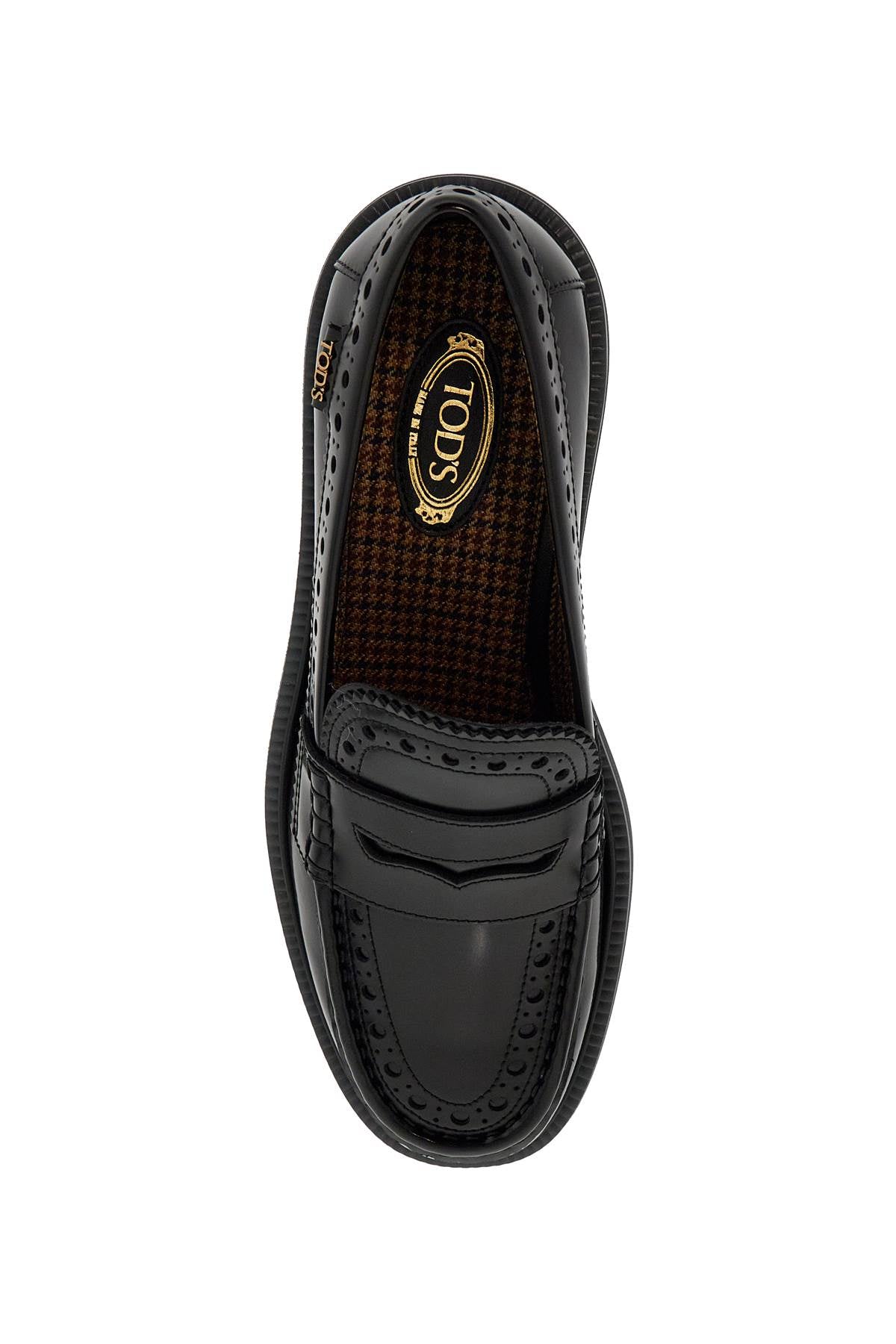 Tod's Leather Brogue Loafers   Black