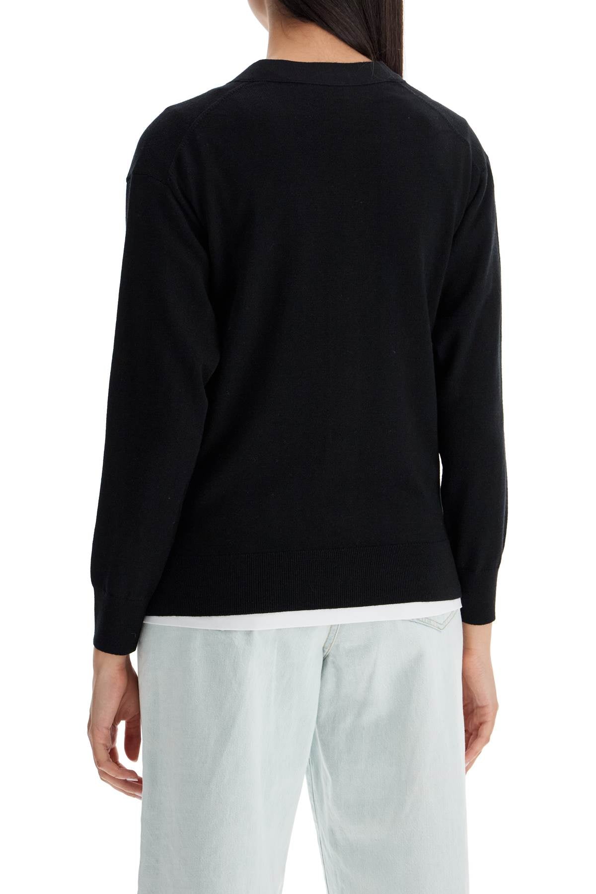 Kenzo Lightweight Wool Cardigan   Black