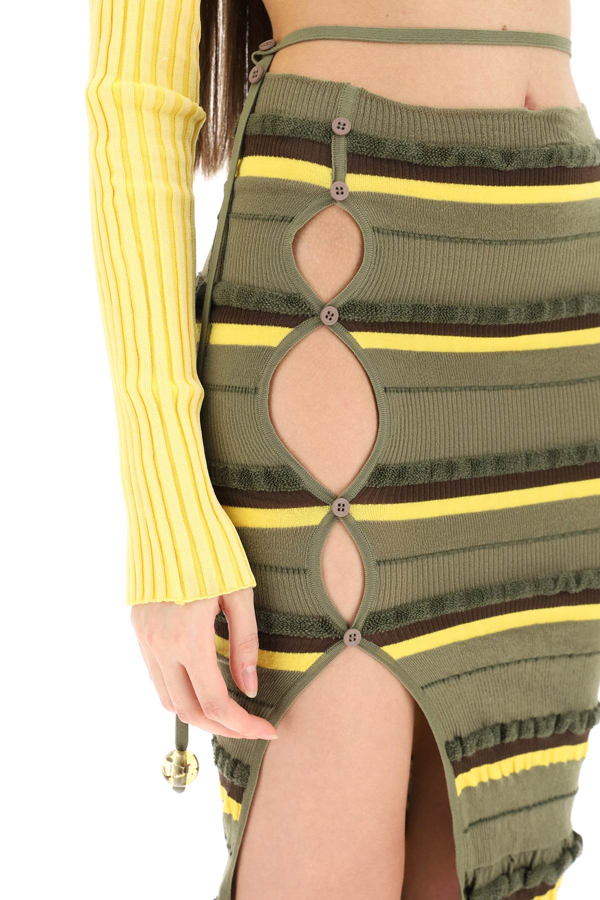 Jacquemus 'La Maille Concha' Midi Skirt   Green