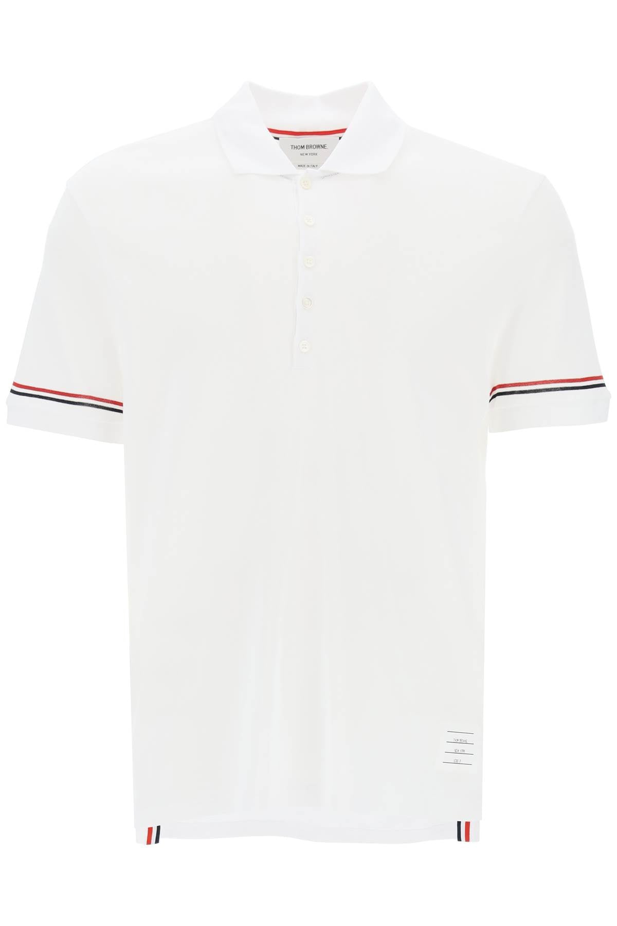 Thom Browne Tricolor Intarsia Polo Shirt   White