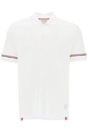 Thom Browne Tricolor Intarsia Polo Shirt   White