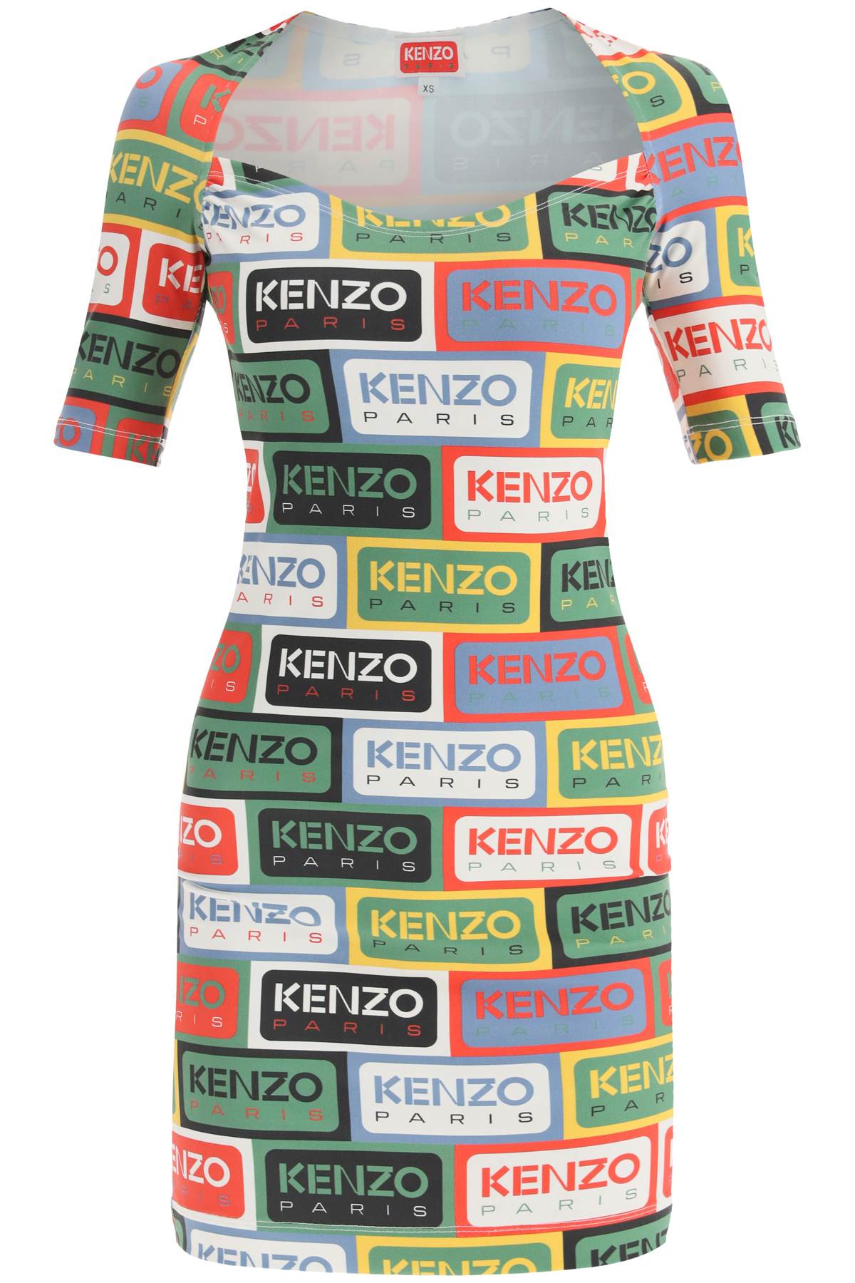 Kenzo 'Labels' Mini Dress   Multicolor