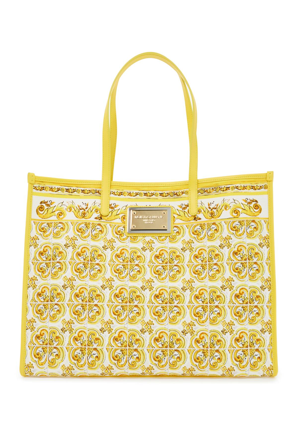 Dolce & Gabbana Maiolica Large Shopping Bag   Yellow