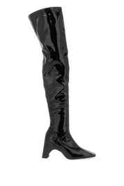 Coperni Stretch Patent Faux Leather Cuissardes Boots   Black