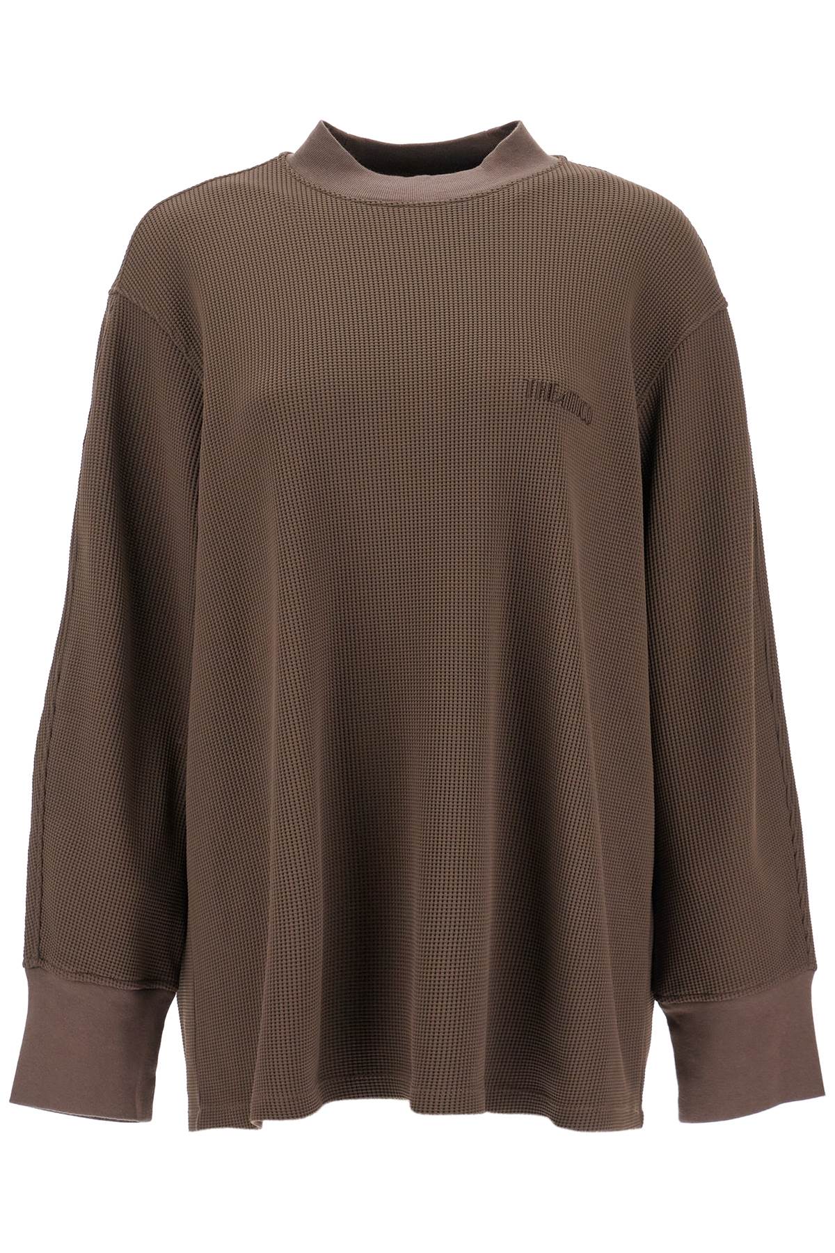 The Attico Long Sleeved Waffle Jersey T   Brown