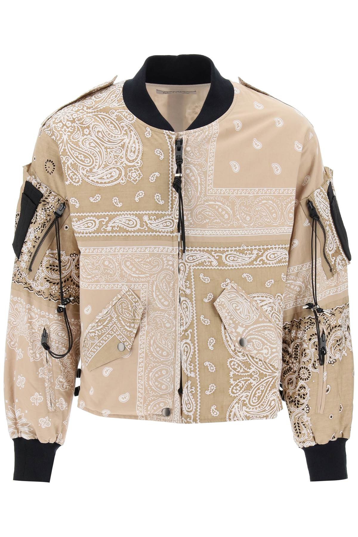 Children Of The Discordance Bomber Jacket With Bandana Motif   Beige