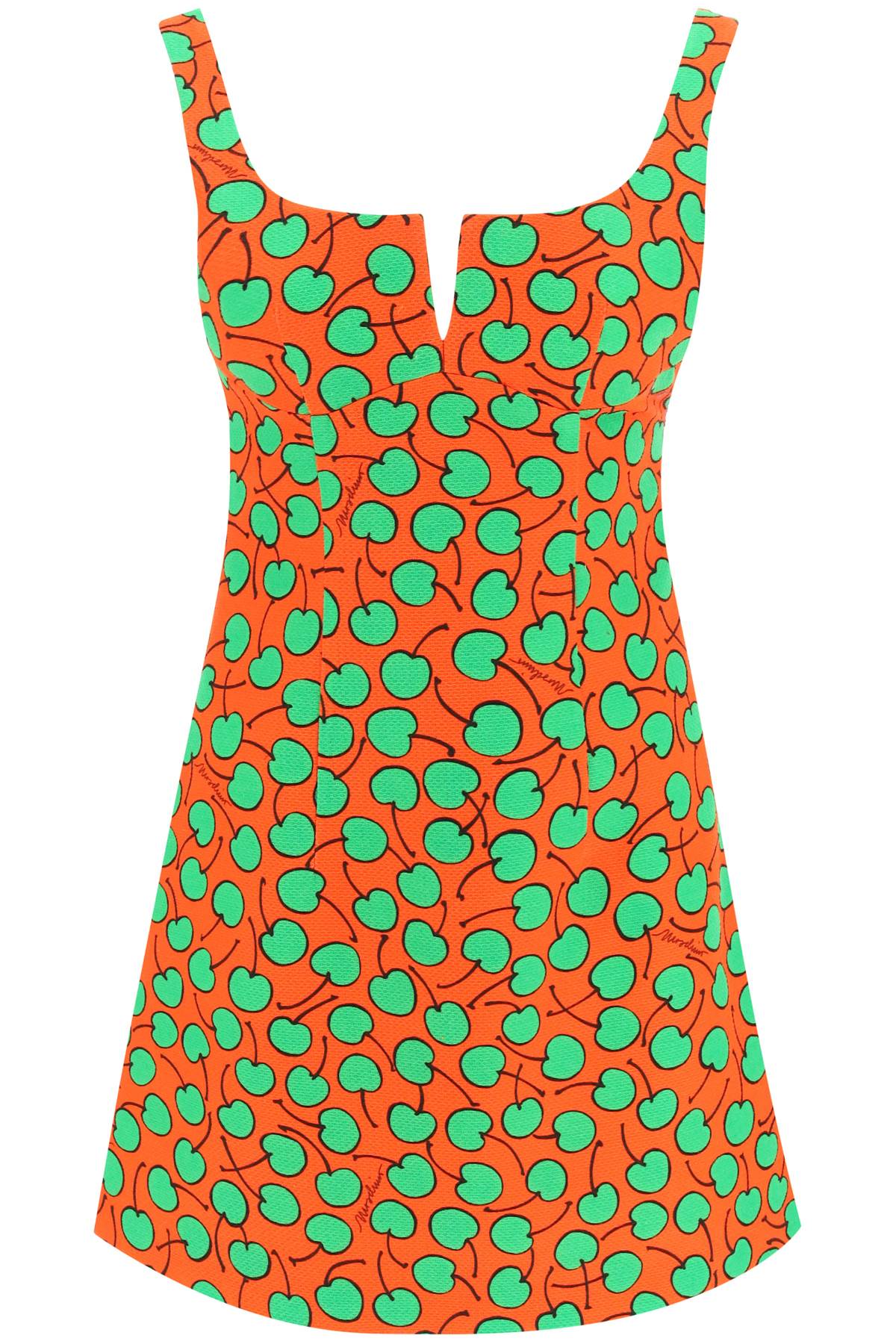 Moschino Cherry Print Short Dress   Orange