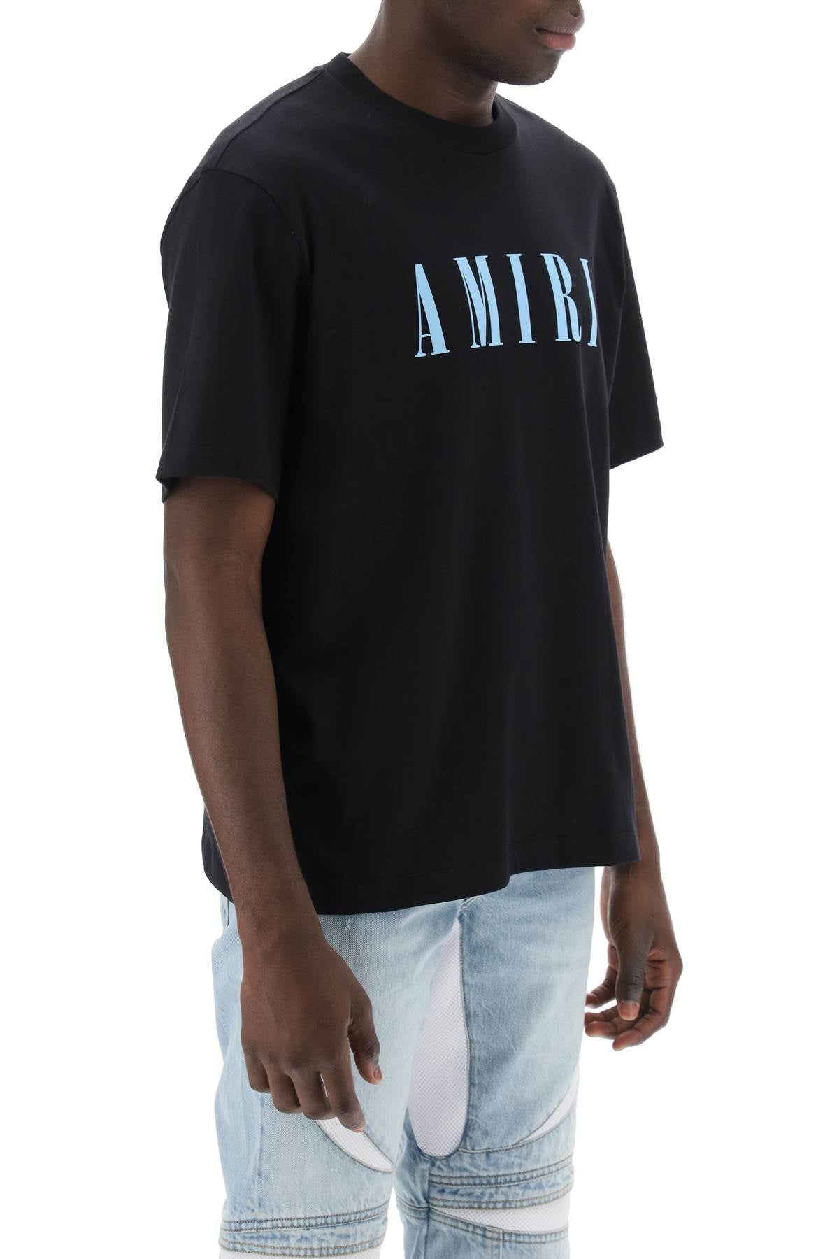 Amiri Crewneck T Shirt With Core Logo   Black