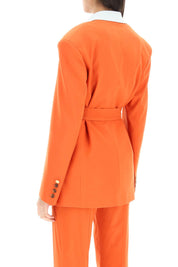 Hebe Studio 'Lover' Canvas Blazer   Orange