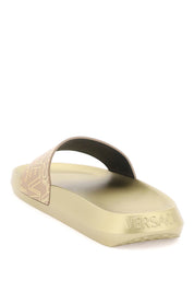 Versace Allover Slides   Gold