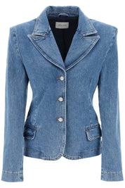 Magda Butrym Single Breasted Jacket In Denim   Blue