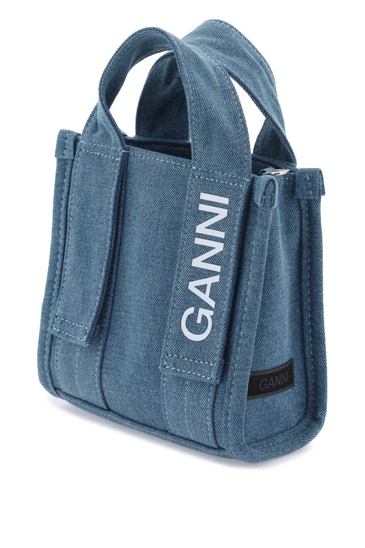 Ganni Denim Tech Mini Tote Bag   Blue