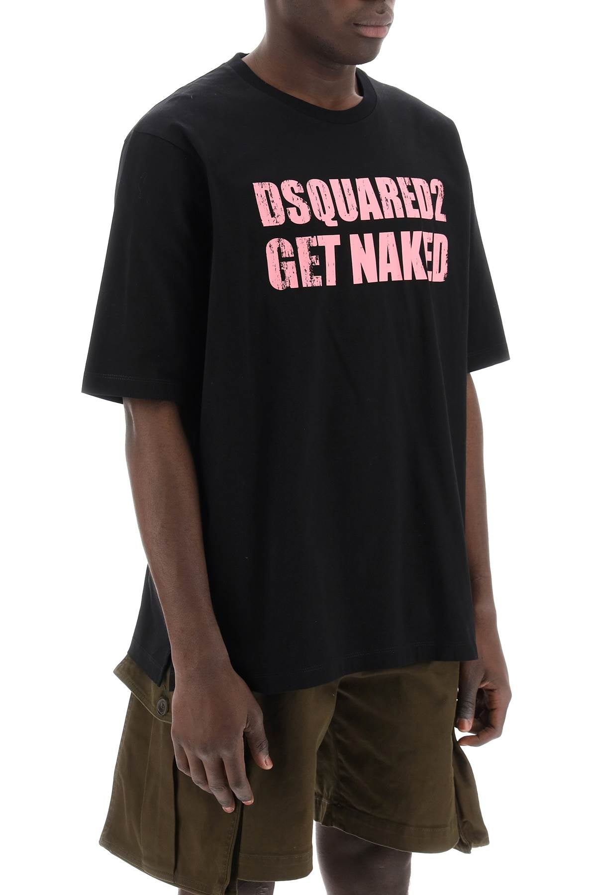 Dsquared2 Skater Fit Printed T Shirt   Black