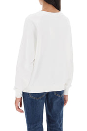 Tory Burch Crew Neck Sweatshirt With T Logo   White