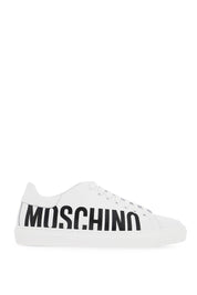 Moschino Leather Sneakers With Logo Print   White