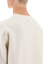 Oamc Wool Sweater With Jacquard Logo   White