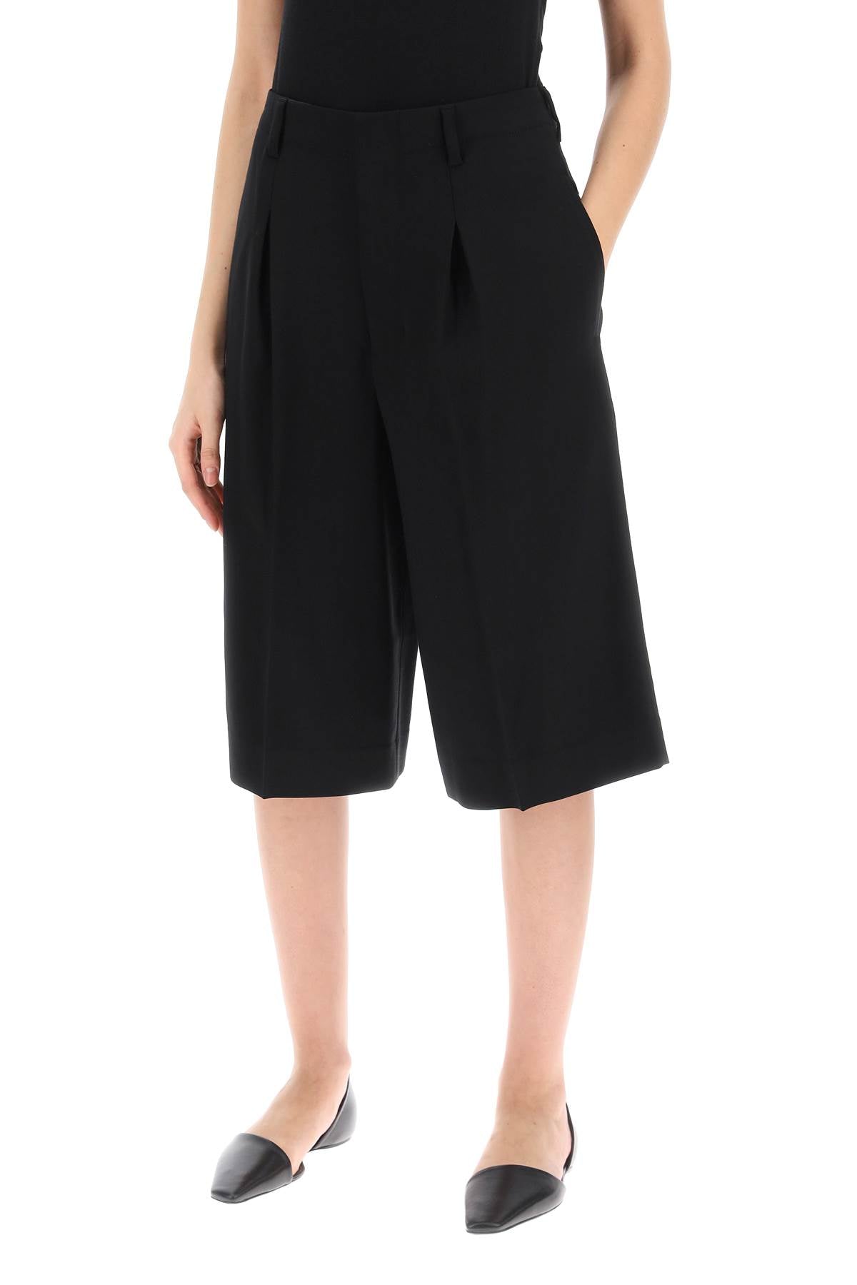 Ami Alexandre Matiussi Gabardine Bermuda Shorts   Black